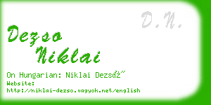 dezso niklai business card